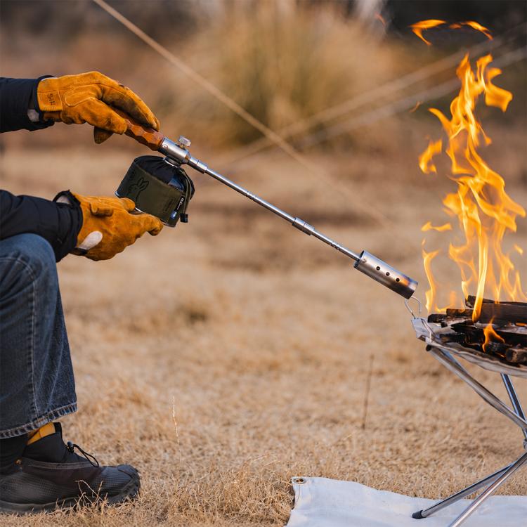 Cannello da campeggio portatile e smontabile in acciaio inossidabile per esterni, with Adapter and Igniter, without Adapter and Igniter