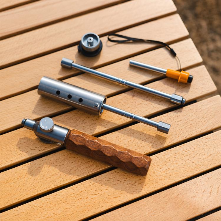 Cannello da campeggio portatile e smontabile in acciaio inossidabile per esterni, with Adapter and Igniter, without Adapter and Igniter