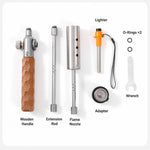 Cannello da campeggio portatile e smontabile in acciaio inossidabile per esterni, with Adapter and Igniter, without Adapter and Igniter