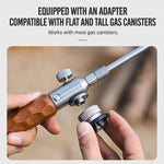 Cannello da campeggio portatile e smontabile in acciaio inossidabile per esterni, with Adapter and Igniter, without Adapter and Igniter