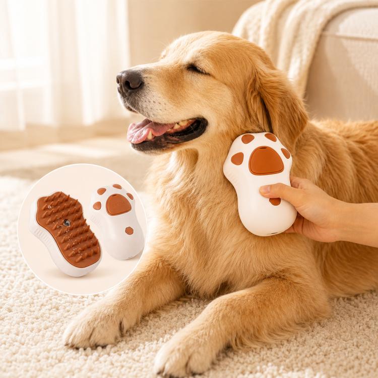 Pettine massaggiante elettrico ricaricabile a spruzzo per la rimozione dei peli di animali domestici con artigli di gatto, Cat Claws Coffee
