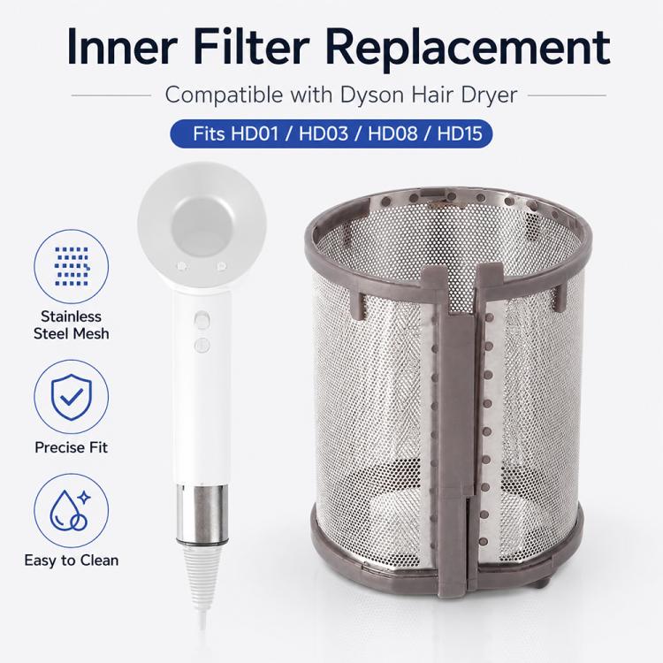 Filtro antipolvere interno a rete per asciugacapelli Dyson HD01 / HD03 / HD08 / HD15