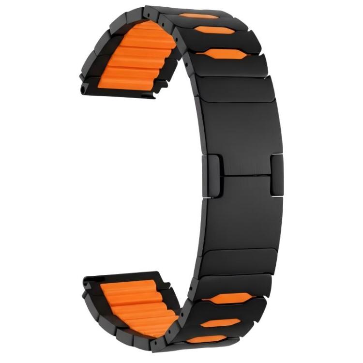 Cinturino per orologio ibrido in metallo, silicone e acciaio inossidabile, 22mm