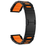 Cinturino per orologio ibrido in metallo, silicone e acciaio inossidabile, 22mm