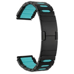 Cinturino per orologio ibrido in metallo, silicone e acciaio inossidabile, 22mm