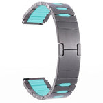 Cinturino per orologio ibrido in metallo, silicone e acciaio inossidabile, 22mm