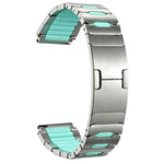 Cinturino per orologio ibrido in metallo, silicone e acciaio inossidabile, 22mm