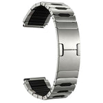 Cinturino per orologio ibrido in metallo, silicone e acciaio inossidabile, 22mm