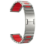 Cinturino per orologio ibrido in metallo, silicone e acciaio inossidabile, 22mm