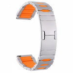 Cinturino per orologio ibrido in metallo, silicone e acciaio inossidabile, 22mm