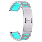 Cinturino per orologio ibrido in metallo, silicone e acciaio inossidabile, 22mm
