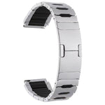 Cinturino per orologio ibrido in metallo, silicone e acciaio inossidabile, 22mm