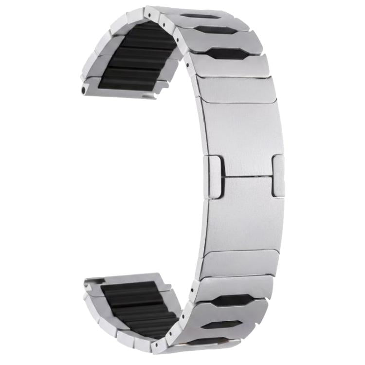Cinturino per orologio ibrido in metallo, silicone e acciaio inossidabile, 22mm