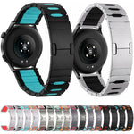 Cinturino per orologio ibrido in metallo, silicone e acciaio inossidabile, 22mm