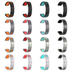 Cinturino per orologio ibrido in metallo, silicone e acciaio inossidabile, 22mm