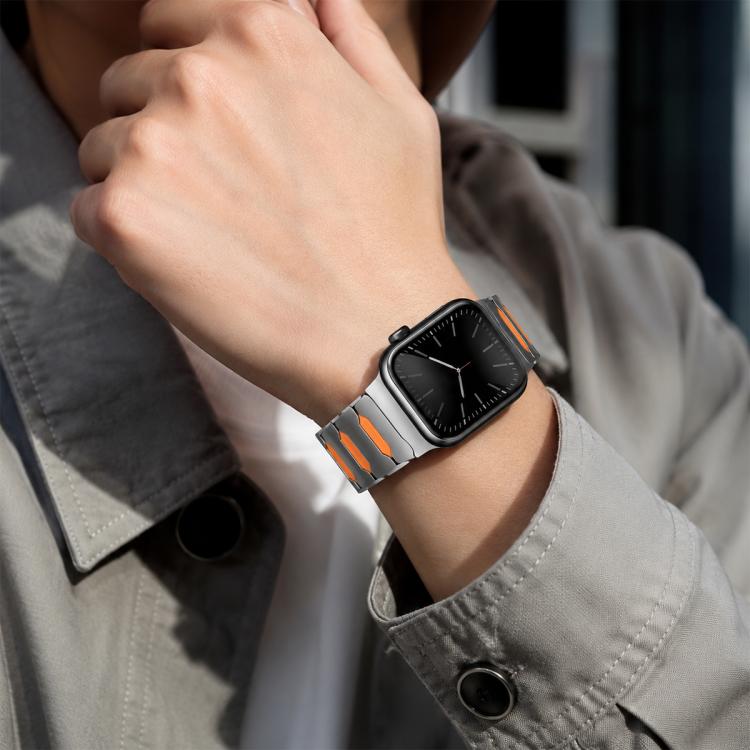 Cinturino per orologio ibrido in metallo, silicone e acciaio inossidabile, 22mm