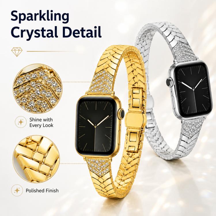 Cinturino per orologio in metallo con chiusura a farfalla pieghevole xDfind, For Apple Watch 46mm / 49mm / 45mm / 44mm, For Apple Watch 42mm / 41mm / 40mm / 38mm