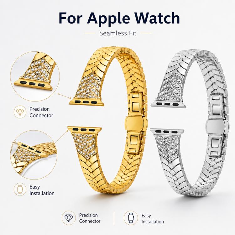 Cinturino per orologio in metallo con chiusura a farfalla pieghevole xDfind, For Apple Watch 46mm / 49mm / 45mm / 44mm, For Apple Watch 42mm / 41mm / 40mm / 38mm