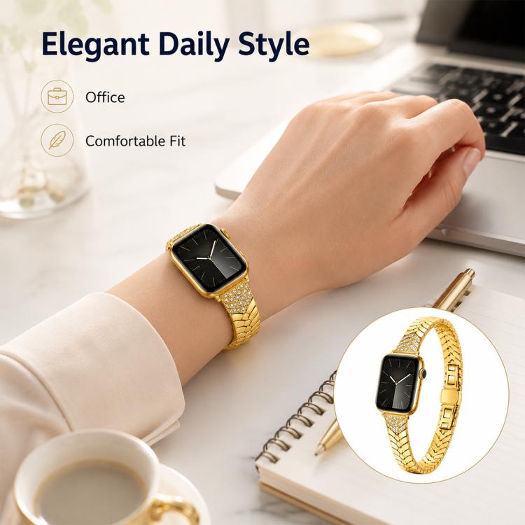 Cinturino per orologio in metallo con chiusura a farfalla pieghevole xDfind, For Apple Watch 46mm / 49mm / 45mm / 44mm, For Apple Watch 42mm / 41mm / 40mm / 38mm