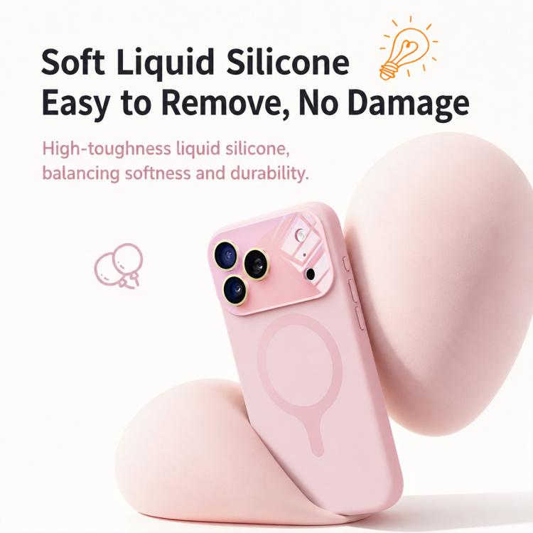 Custodia silicone liquido magnetica con fotocamera integrata per iPhone 17 Pro