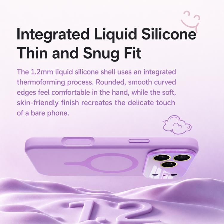 Custodia silicone liquido magnetica con fotocamera integrata per iPhone 17 Pro