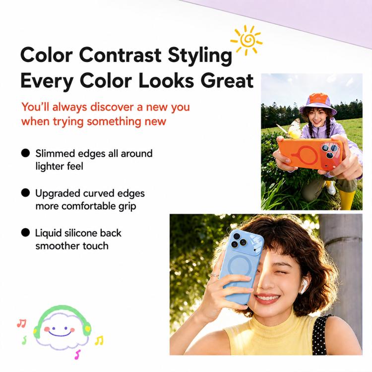 Custodia silicone liquido magnetica con fotocamera integrata per iPhone 17 Pro