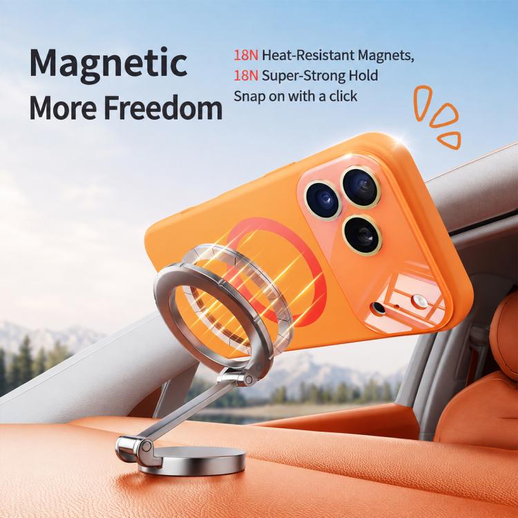 Custodia silicone liquido magnetica con fotocamera integrata per iPhone 17 Pro