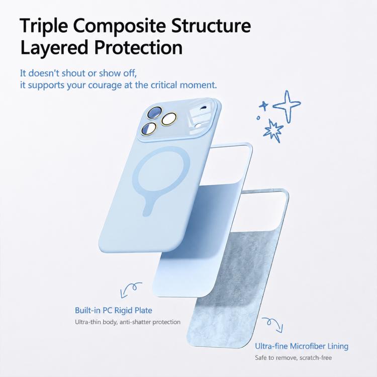 Custodia silicone liquido magnetica con fotocamera integrata per iPhone 17 Pro