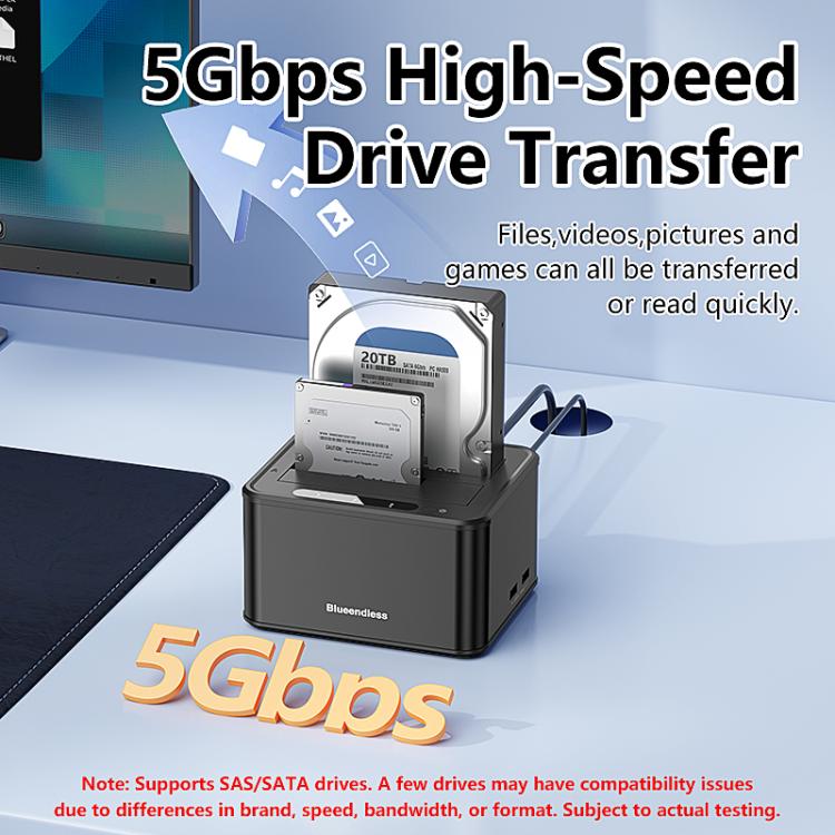 Docking station Blueendless HD07S con doppio alloggiamento per hard disk