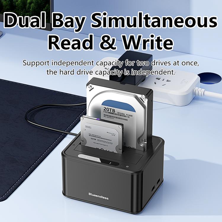 Docking station Blueendless HD07S con doppio alloggiamento per hard disk