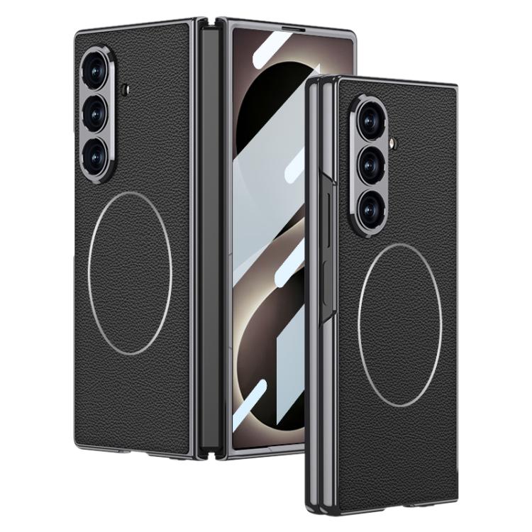 Custodia con anello magnetico in nichel e pelle per Galaxy Z Fold8 Ultra 5G