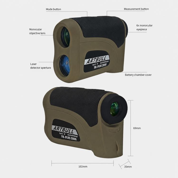 Telemetro laser ARTBULL YN-2000 da esterno, portata 2000 m - immagine 9