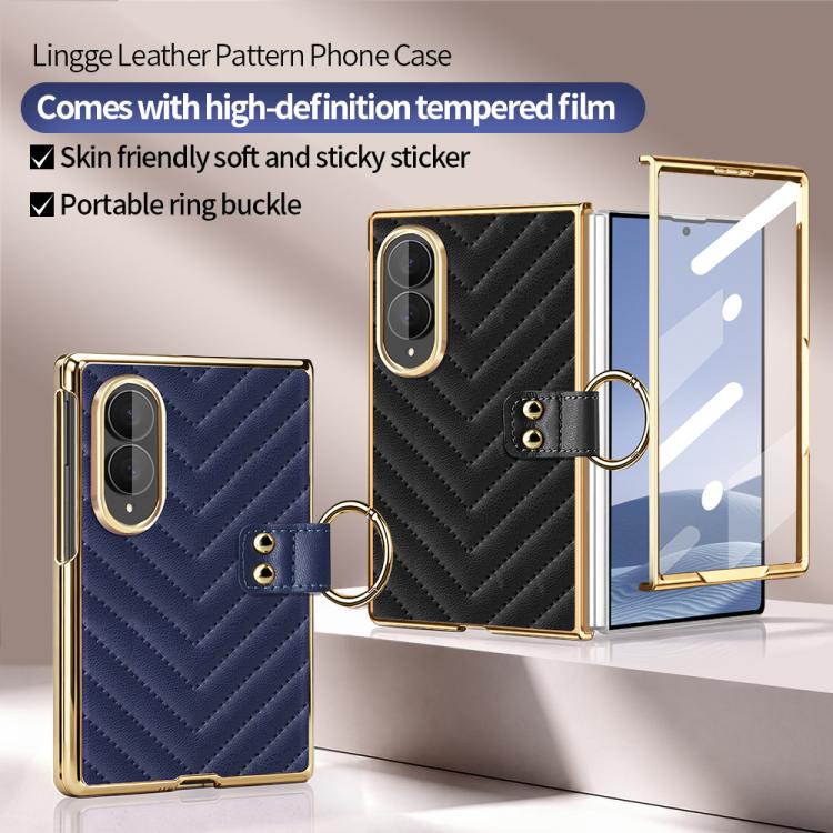 Custodia in pelle con anello metallico per Galaxy Z Fold8 5G e Galaxy Z Fold8