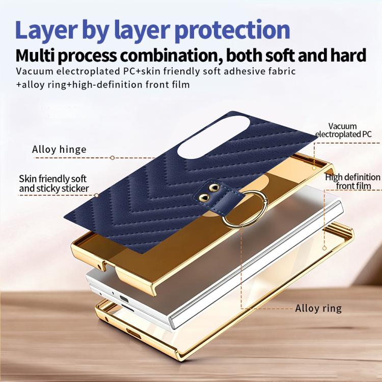 Custodia in pelle con anello metallico per Galaxy Z Fold8 5G e Galaxy Z Fold8