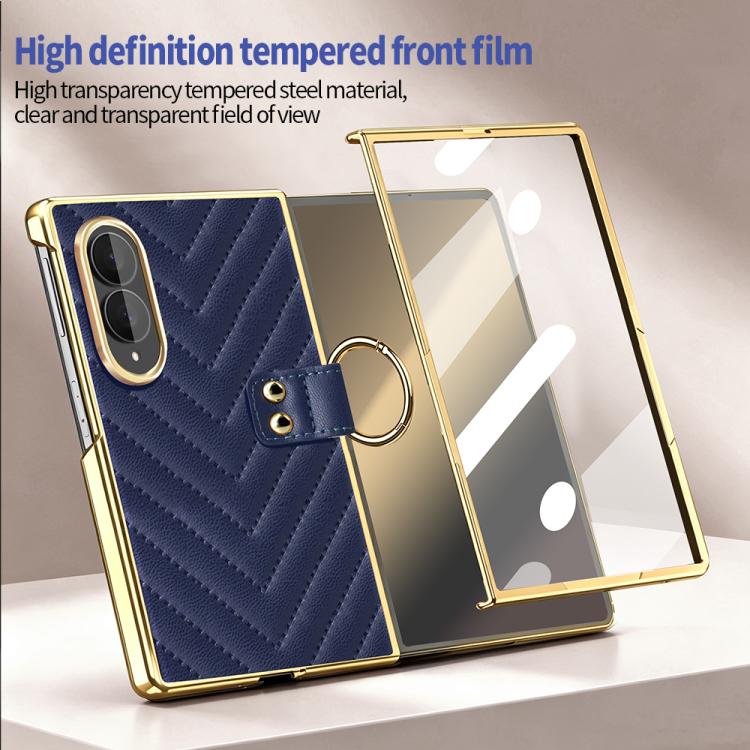 Custodia in pelle con anello metallico per Galaxy Z Fold8 5G e Galaxy Z Fold8