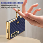 Custodia in pelle con anello metallico per Galaxy Z Fold8 5G e Galaxy Z Fold8