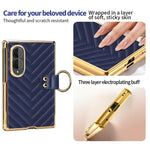 Custodia in pelle con anello metallico per Galaxy Z Fold8 5G e Galaxy Z Fold8