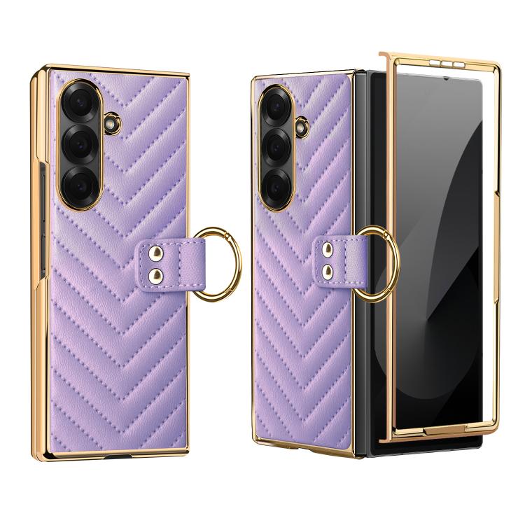 Custodia in pelle con anello metallico per Galaxy Z Fold8 5G e Galaxy Z Fold8