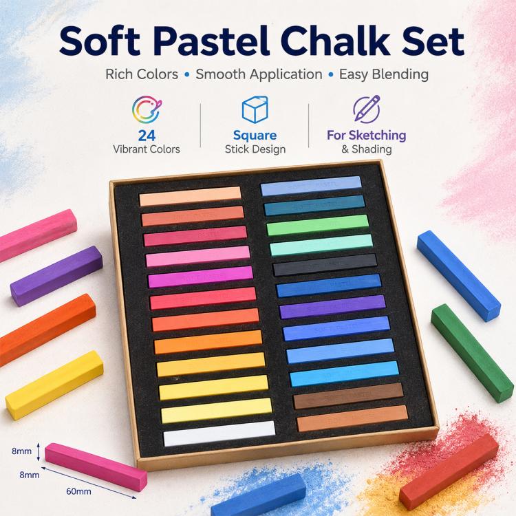 Pastelli per artisti, gessetti pastello per pittura a pastello, scarabocchi, schizzi, colorazione dei capelli, 12 PCS/Pack, 24 PCS/Pack