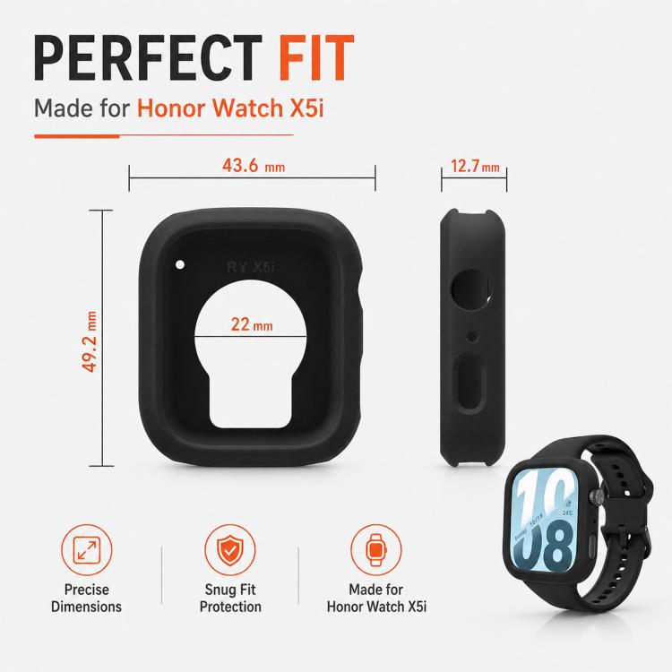 Custodia per orologio in silicone tinta unita xDfind, For Honor Watch X5i