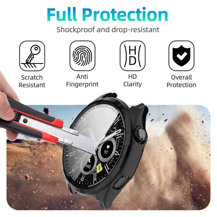 Custodia protettiva per orologio xDfind con pellicola temperata integrata in PC e scala graduata., For Honor Watch 6 Plus / Watch 6