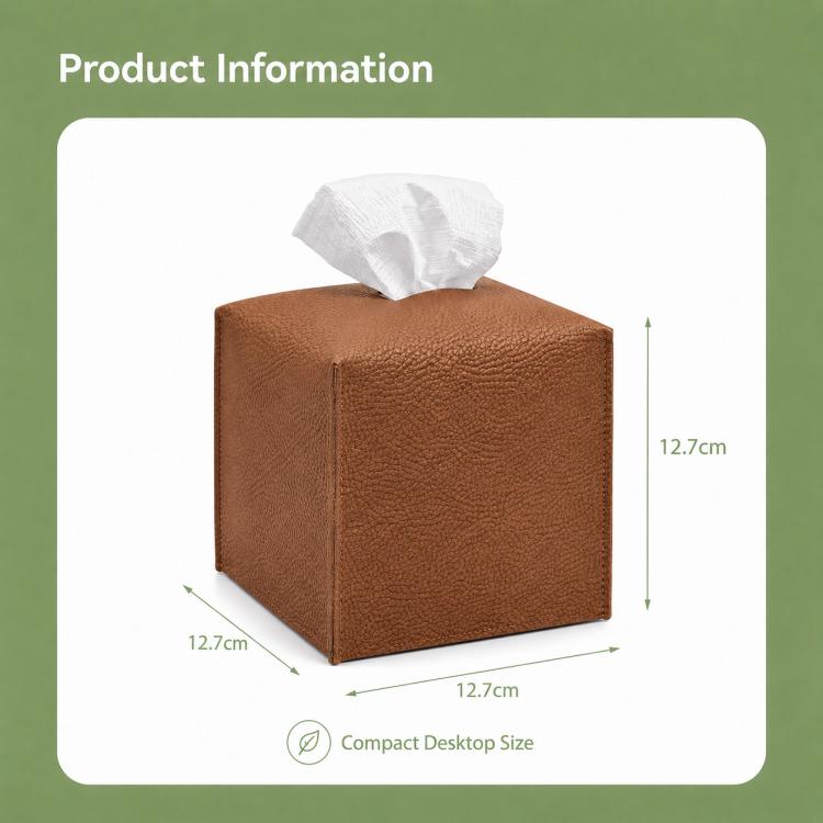 Scatola porta fazzoletti in similpelle antipolvere, Square, Oblong