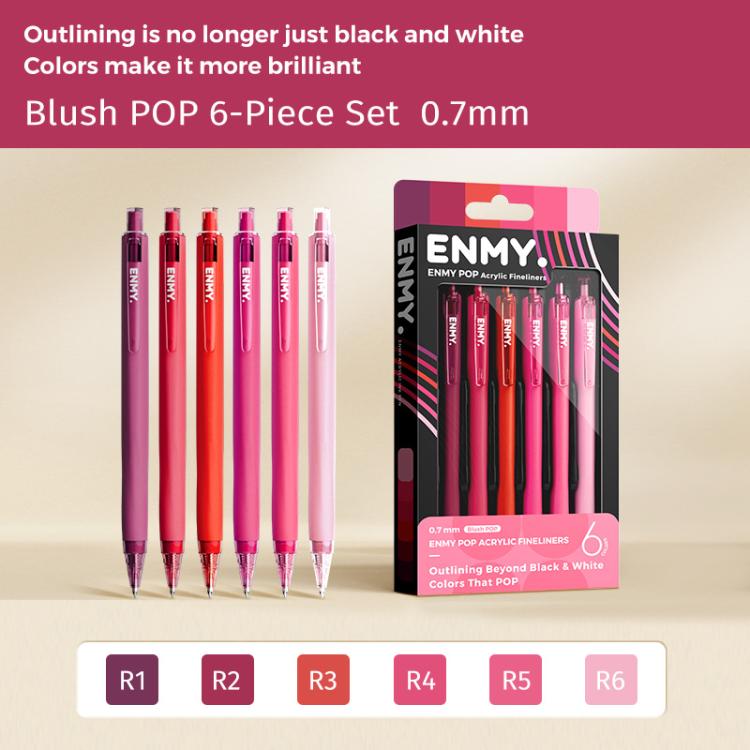 ENMY 6 PEZZI/Scatola Penna a gel colorata lavabile in acrilico POP