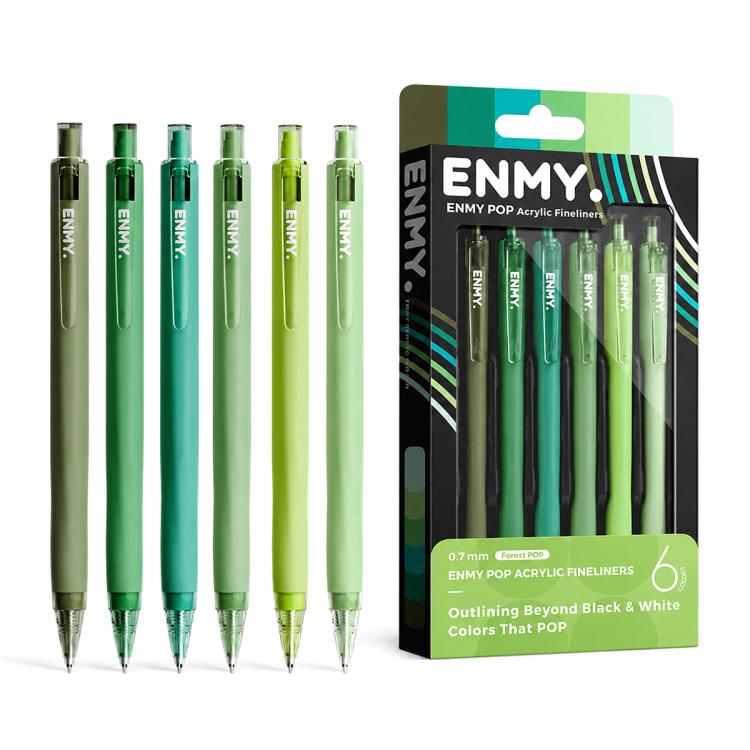 ENMY 6 PEZZI/Scatola Penna a gel colorata lavabile in acrilico POP