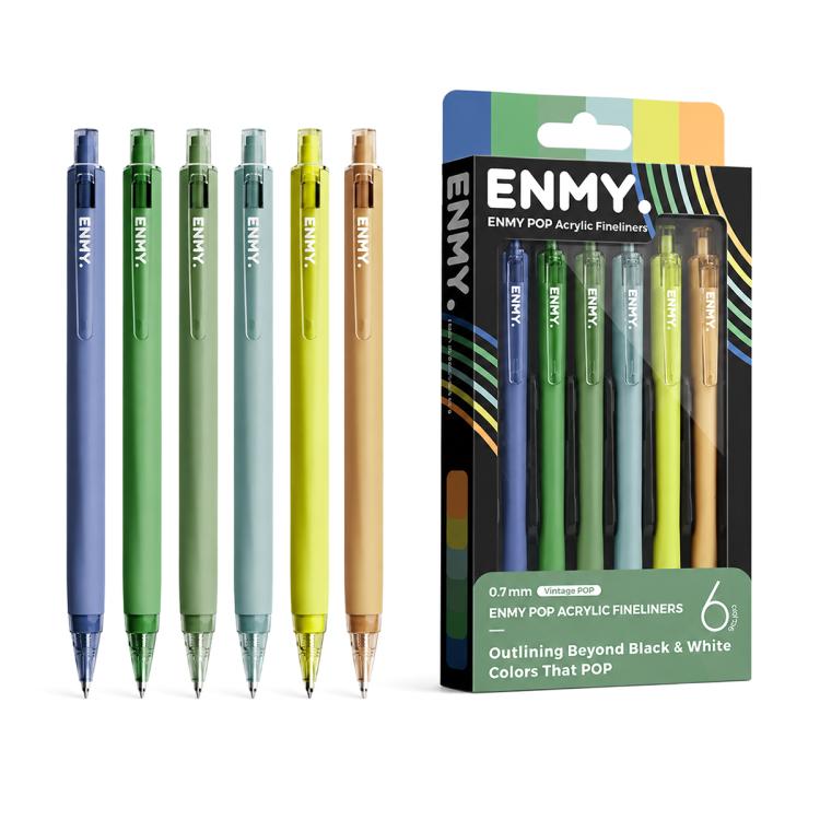 ENMY 6 PEZZI/Scatola Penna a gel colorata lavabile in acrilico POP