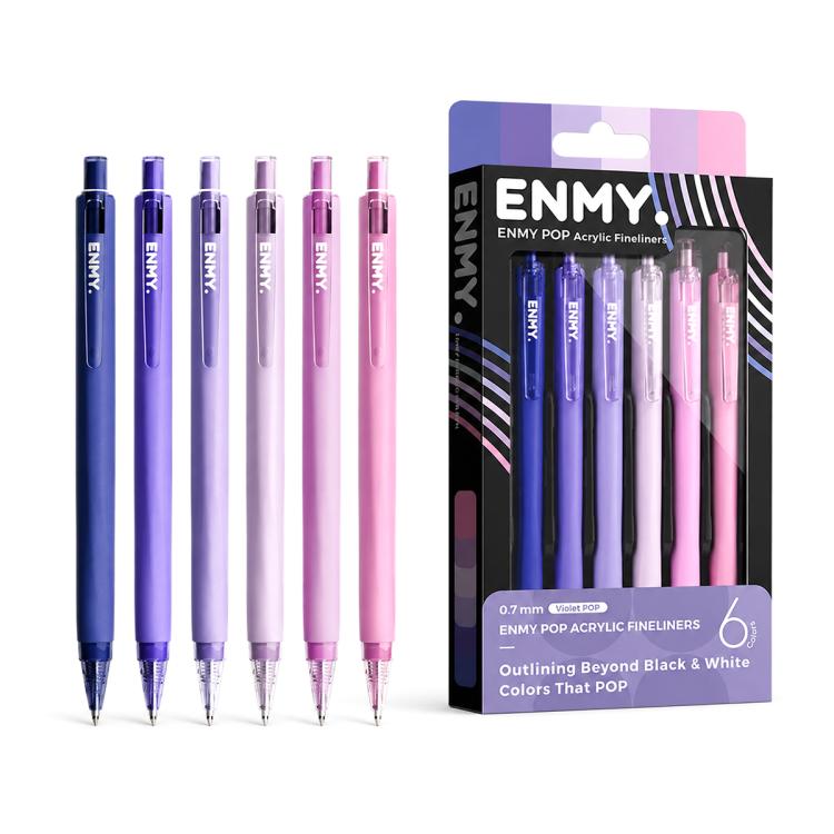 ENMY 6 PEZZI/Scatola Penna a gel colorata lavabile in acrilico POP