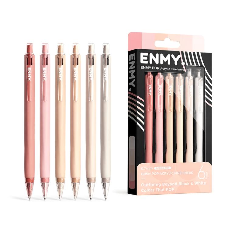 ENMY 6 PEZZI/Scatola Penna a gel colorata lavabile in acrilico POP