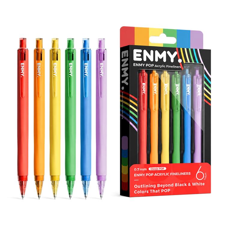 ENMY 6 PEZZI/Scatola Penna a gel colorata lavabile in acrilico POP
