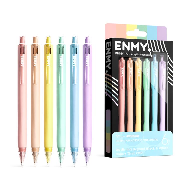 ENMY 6 PEZZI/Scatola Penna a gel colorata lavabile in acrilico POP