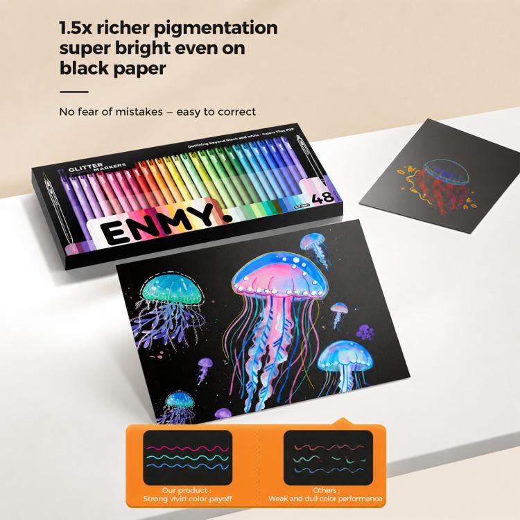 ENMY 6 PEZZI/Scatola Penna a gel colorata lavabile in acrilico POP